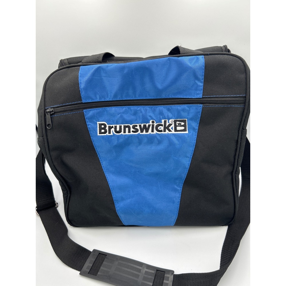 Brunswick Blitz Single Ball Bowling Bag Black Blue Adjustable Strap Sport Bag